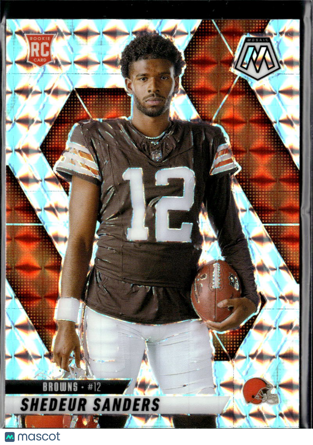 Shedeur Sanders 2025 Mosaic No Helmet Variation Mosaics RC Cleveland Browns