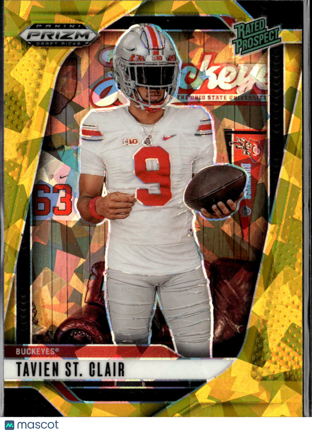 Tavien St. Clair 2025 Prizm Draft Picks GOLD Ice Ohio State Buckeyes