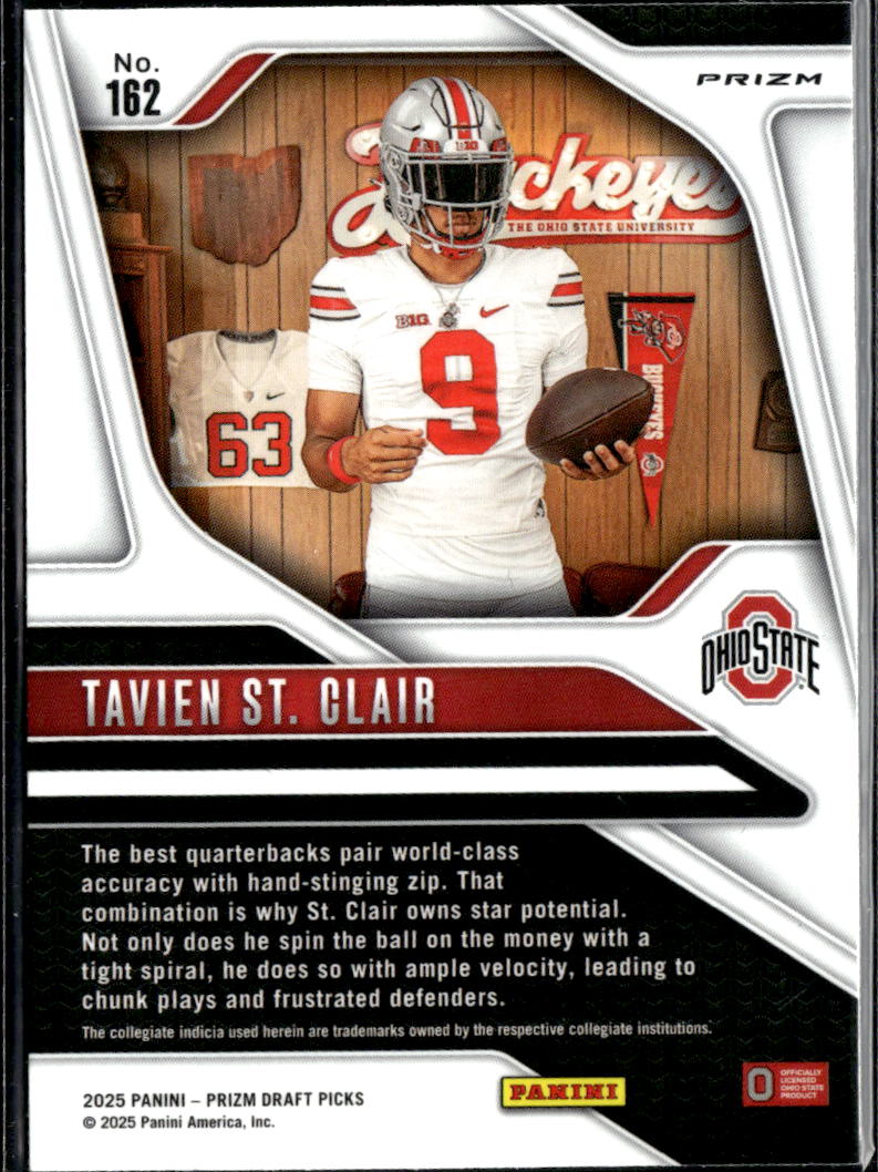 Tavien St. Clair 2025 Prizm Draft Picks GOLD Ice Ohio State Buckeyes