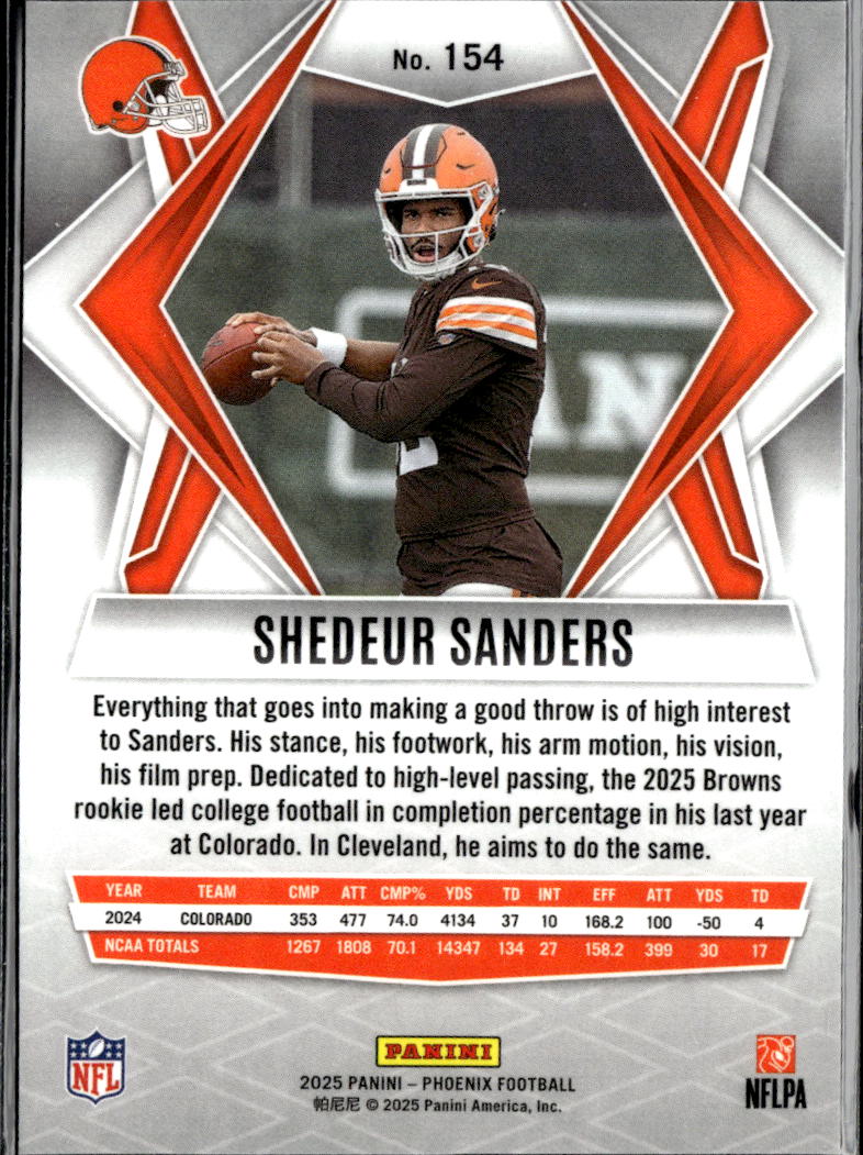 Shedeur Sanders 2025 Phoenix Mojo Prizm SSP Rookie RC Cleveland Browns