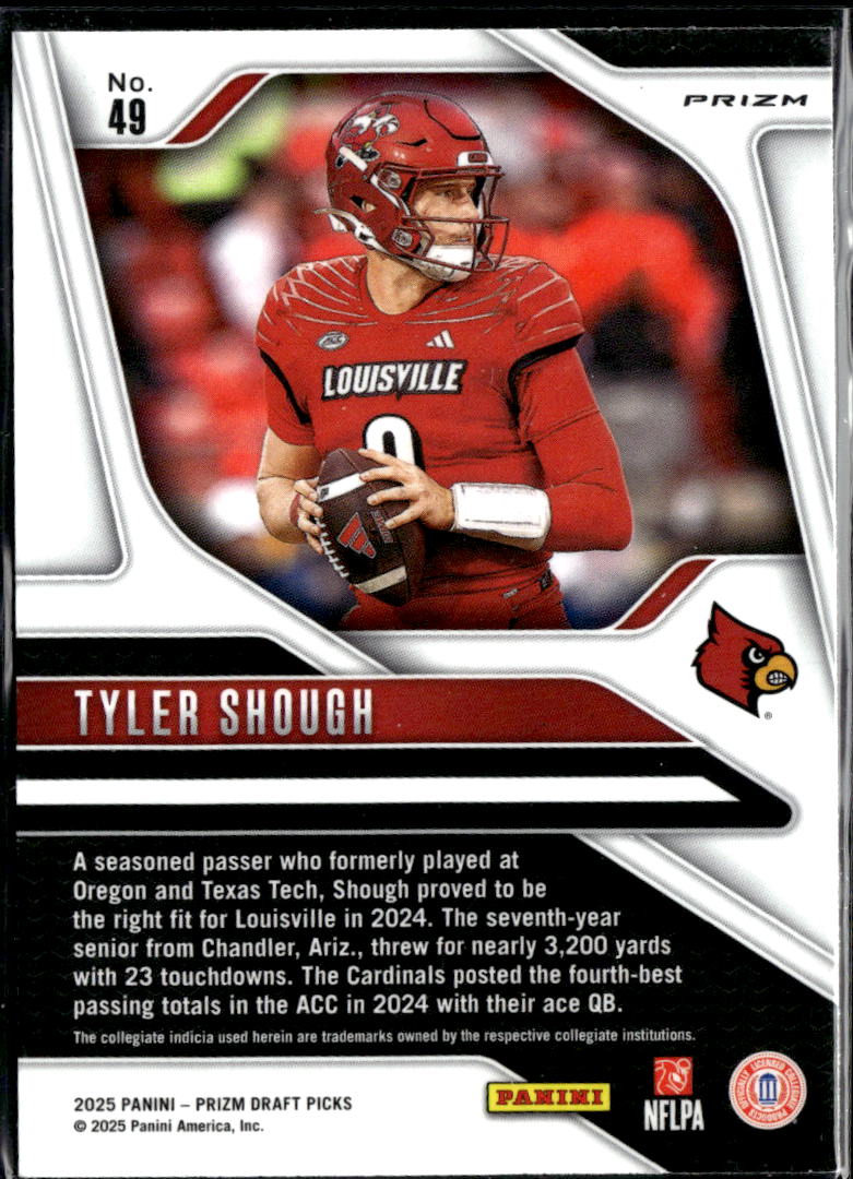 Tyler Shough 2025 Prizm Draft Picks RC Rookie Gold Ice Louisville Saints