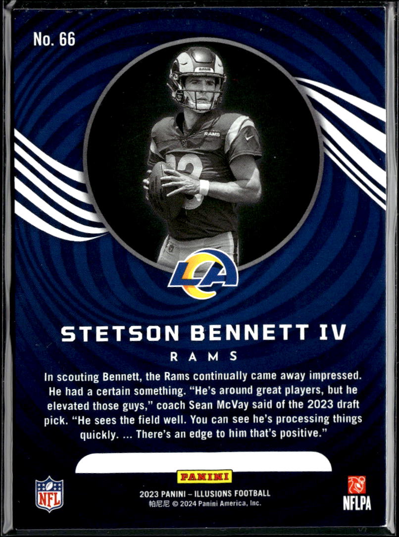 Stetson Bennett IV 2023 Illusions RC Blue Rookie 17/149 Los Angeles Rams