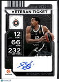 Sterling Brown 2026 Contenders EuroLeague Auto Autograph Partizan Belgrade