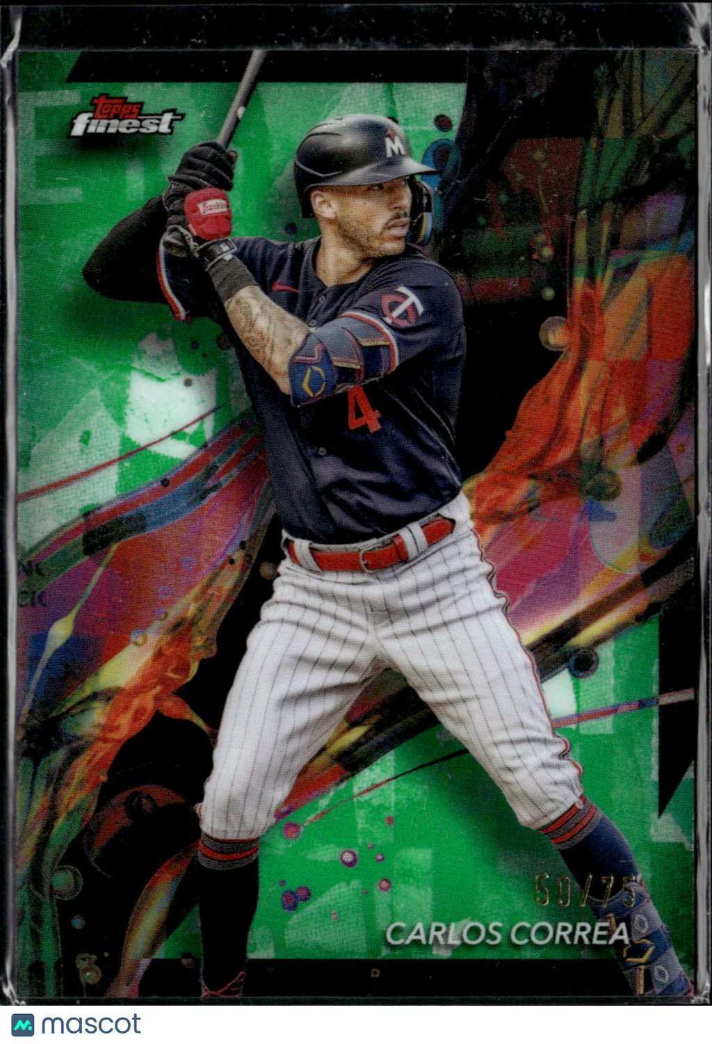 Carlos Correa 2024 Topps Finest Green Refractor 50/75 Minnesota Twins