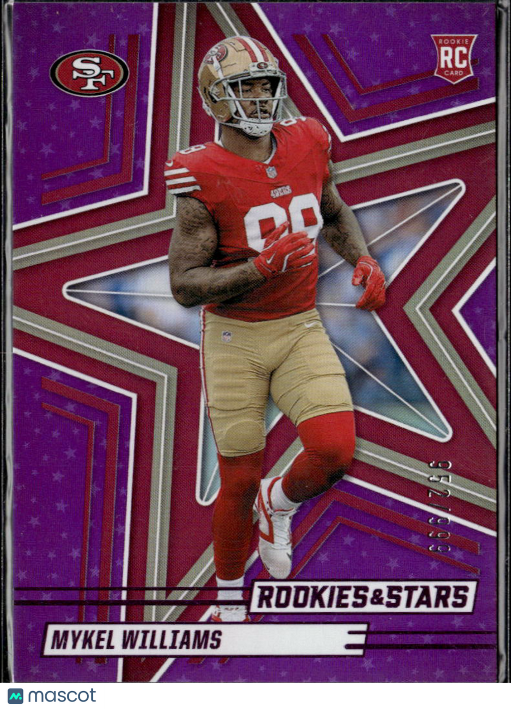 Mykel Williams 2025 Rookies & Stars RC Purple 952/999 San Francisco 49ers