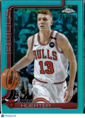 Kevin Huerter 2025 Topps Chrome Aqua Refractor 82/299 Chicago Bulls