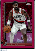 Deandre Ayton 2025 Topps Chrome Pink Refractor 21/399 Portland Trail Blazers