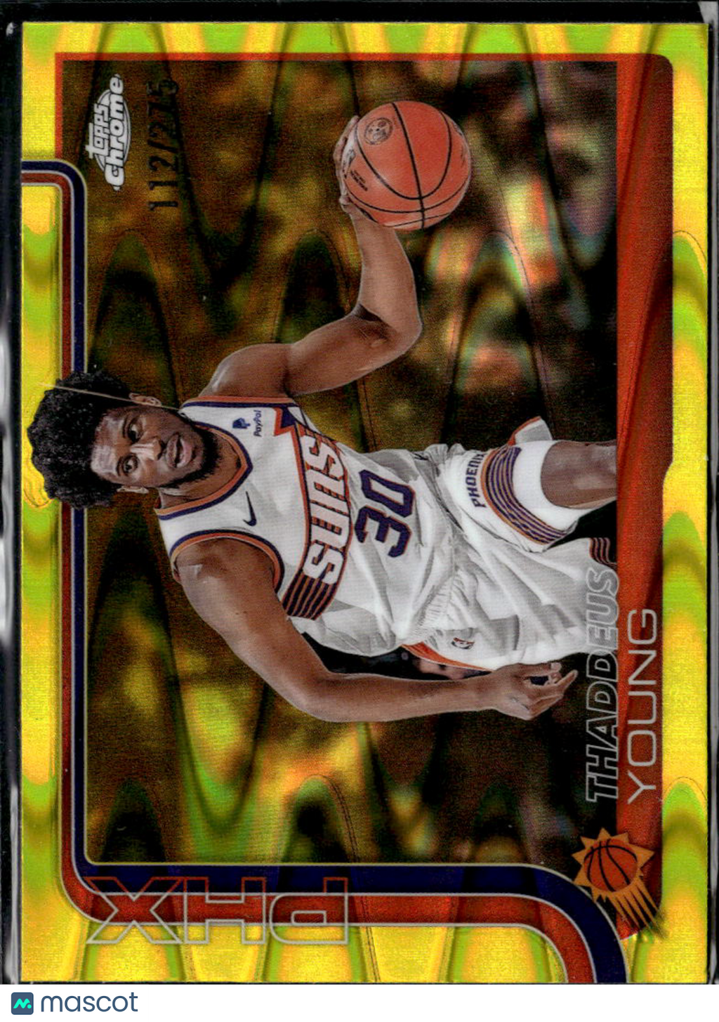 Thaddeus Young 2025 Topps Chrome Yellow Wave Refractor /275 Phoenix Suns