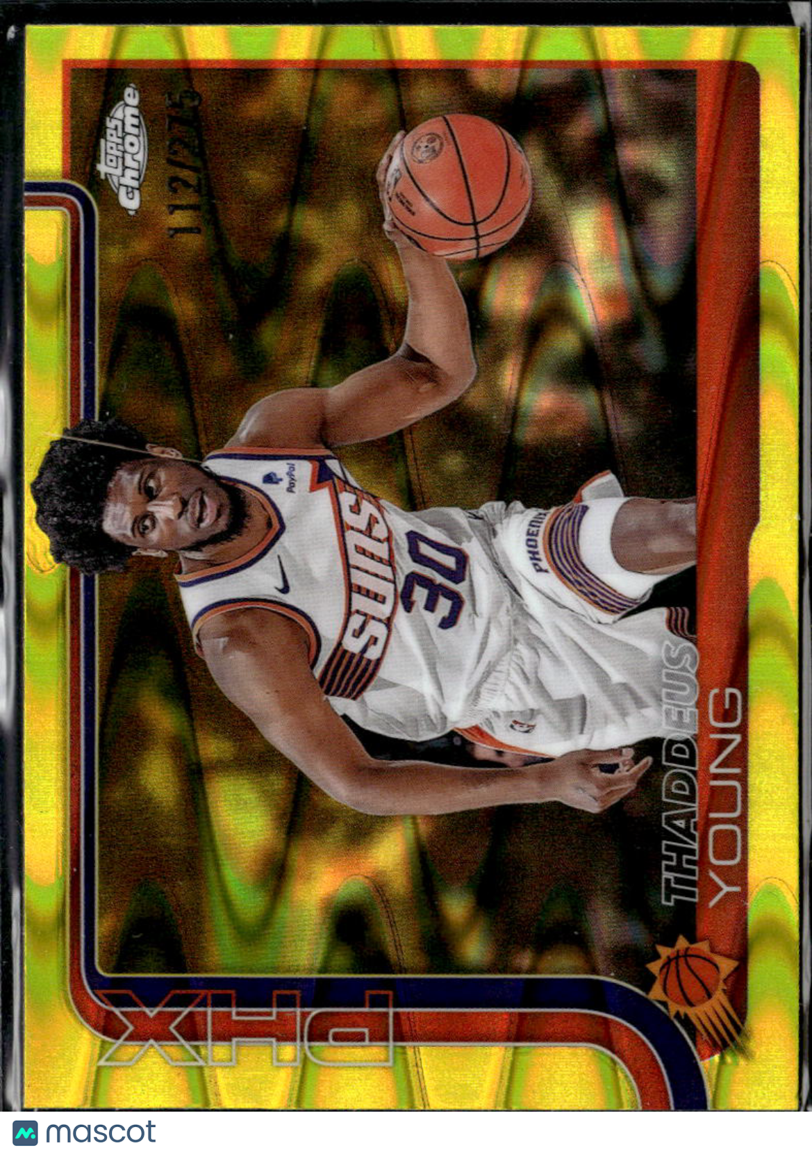 Thaddeus Young 2025 Topps Chrome Yellow Wave Refractor /275 Phoenix Suns