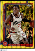 Marcus Sasser 2025 Topps Chrome Yellow Wave Refractor Detroit Pistons