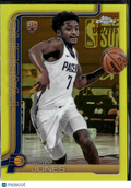 Kam Jones 2025 Topps Chrome RC Yellow Refractor Rookie /275 Indiana Pacers