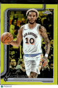 Jeremy Sochan 2025 Topps Chrome Yellow Refractor RC /275 San Antonio Spurs