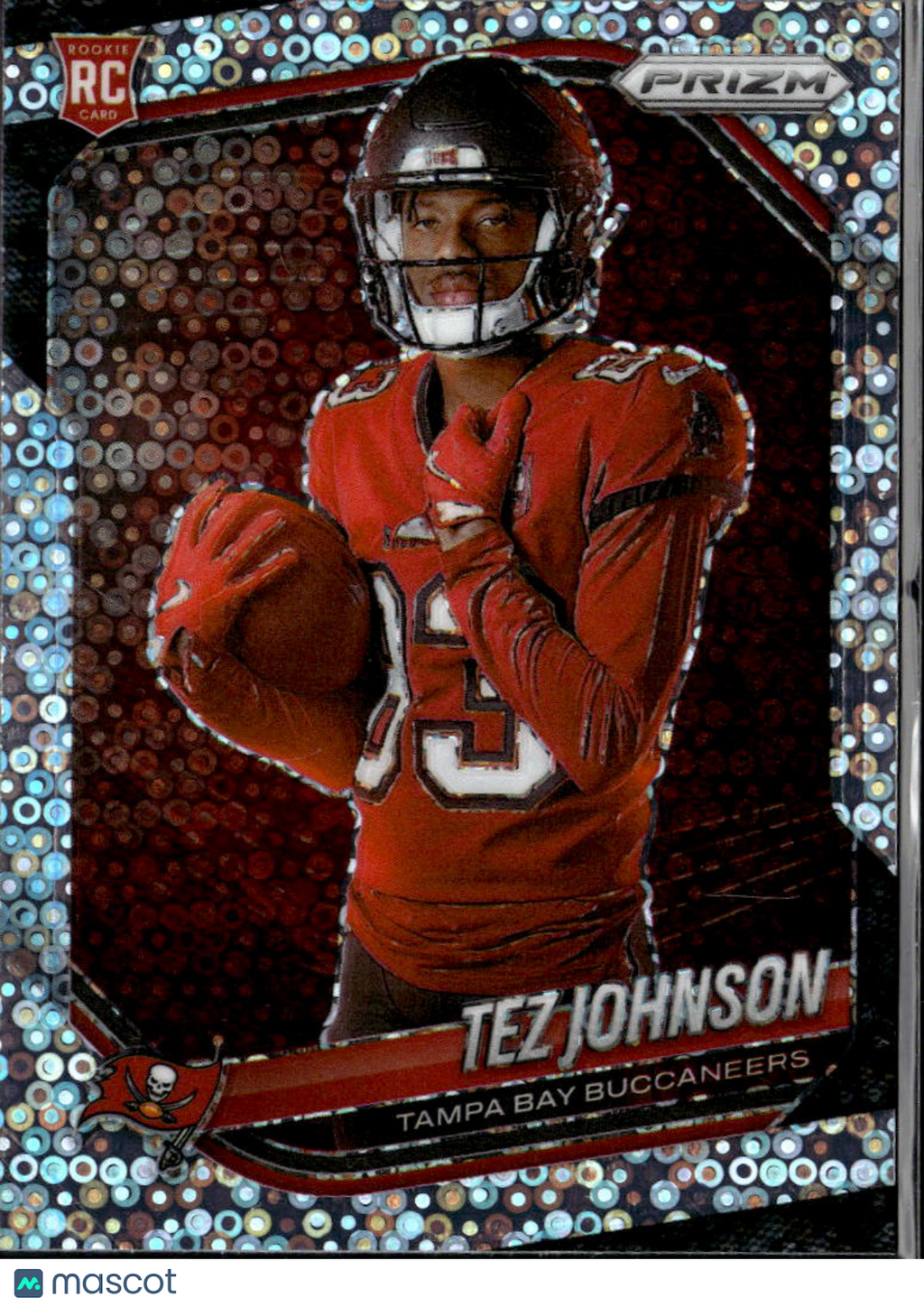Tez Johnson 2025 Prizm Variation Rookie RC Disco Tampa Bay Buccaneers