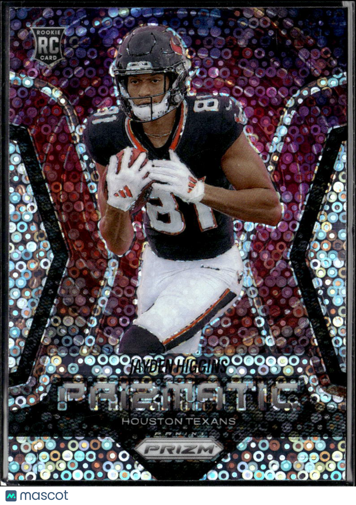 Jayden Higgins 2025 Prizm Disco Prizm RC Prizmatic Houston Texans