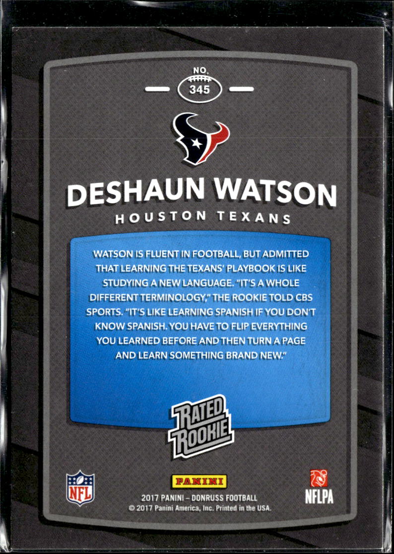 Deshaun Watson 2017 Donruss Rated Rookie RC Houston Texans