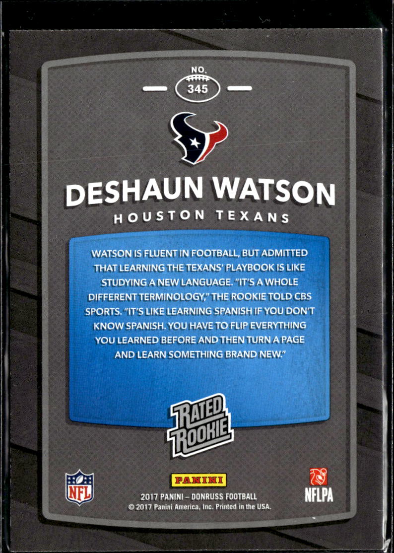 Deshaun Watson 2017 Donruss Rated Rookie RC Houston Texans