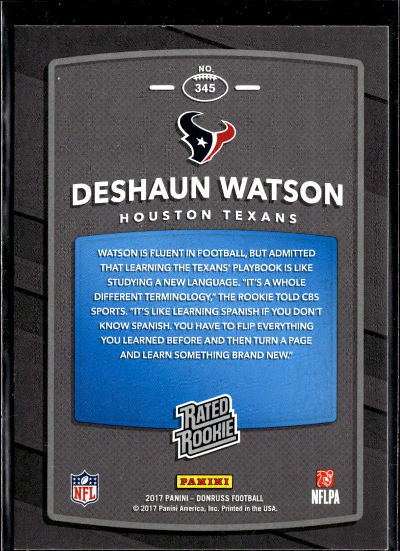 Deshaun Watson 2017 Donruss Rated Rookie RC  Houston Texans