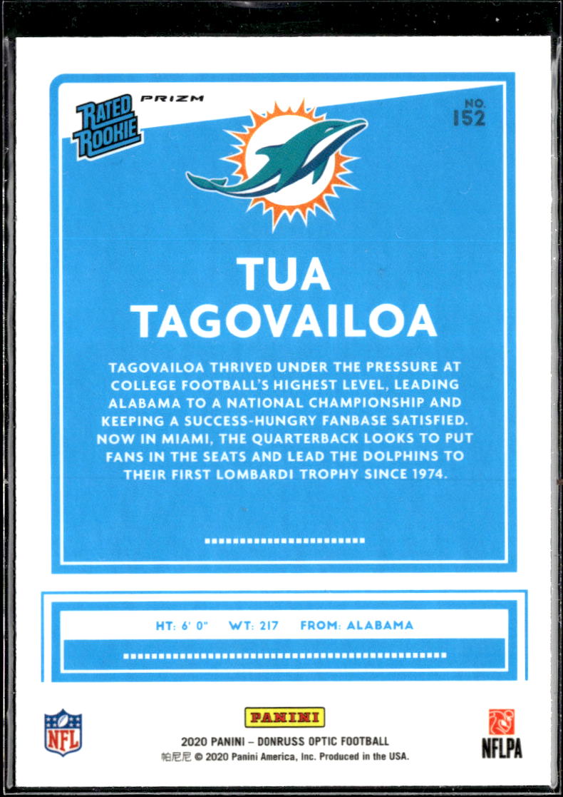Tua Tagovailoa 2020 Optic Rated Rookie Purple Scope Miami Dolphins