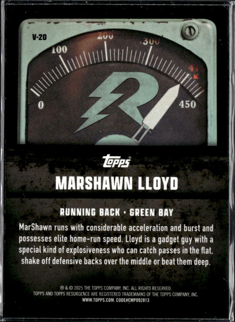 Marshawn Lloyd 2025 Topps Voltaic Aqua Wave RC 196/249 Green Bay Packers