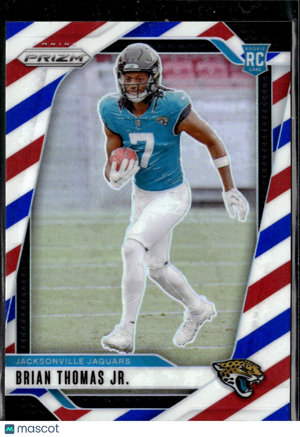 Brian Thomas Jr. 2024 Prizm RC Red White and Blue Prizm Rookie Jaguars
