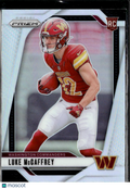 Luke McCaffrey 2024 Panini Prizm Silver Prizm Rookie RC Washington Commanders