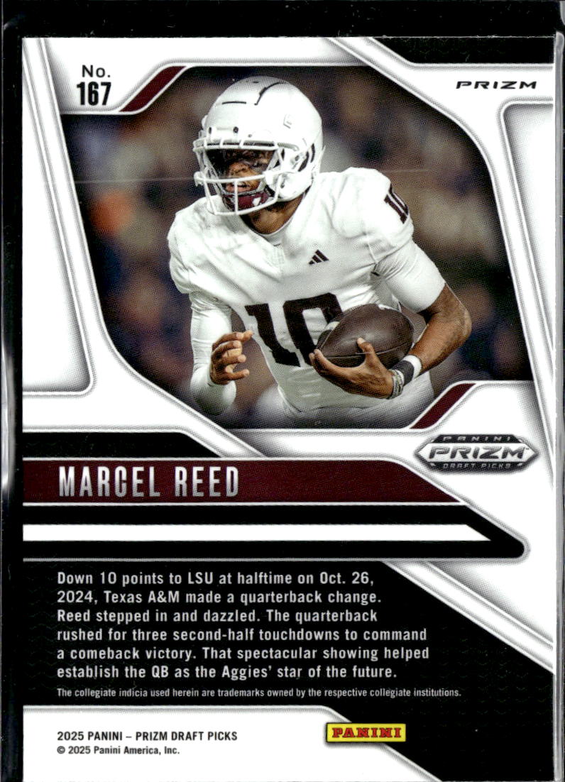 Marcel Reed 2025 Prizm Draft Picks Rookie RC Silver Texas A&M Aggies