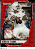 LaNorris Sellers 2025 Prizm Draft Picks Red Wave RC Rookie South Carolina