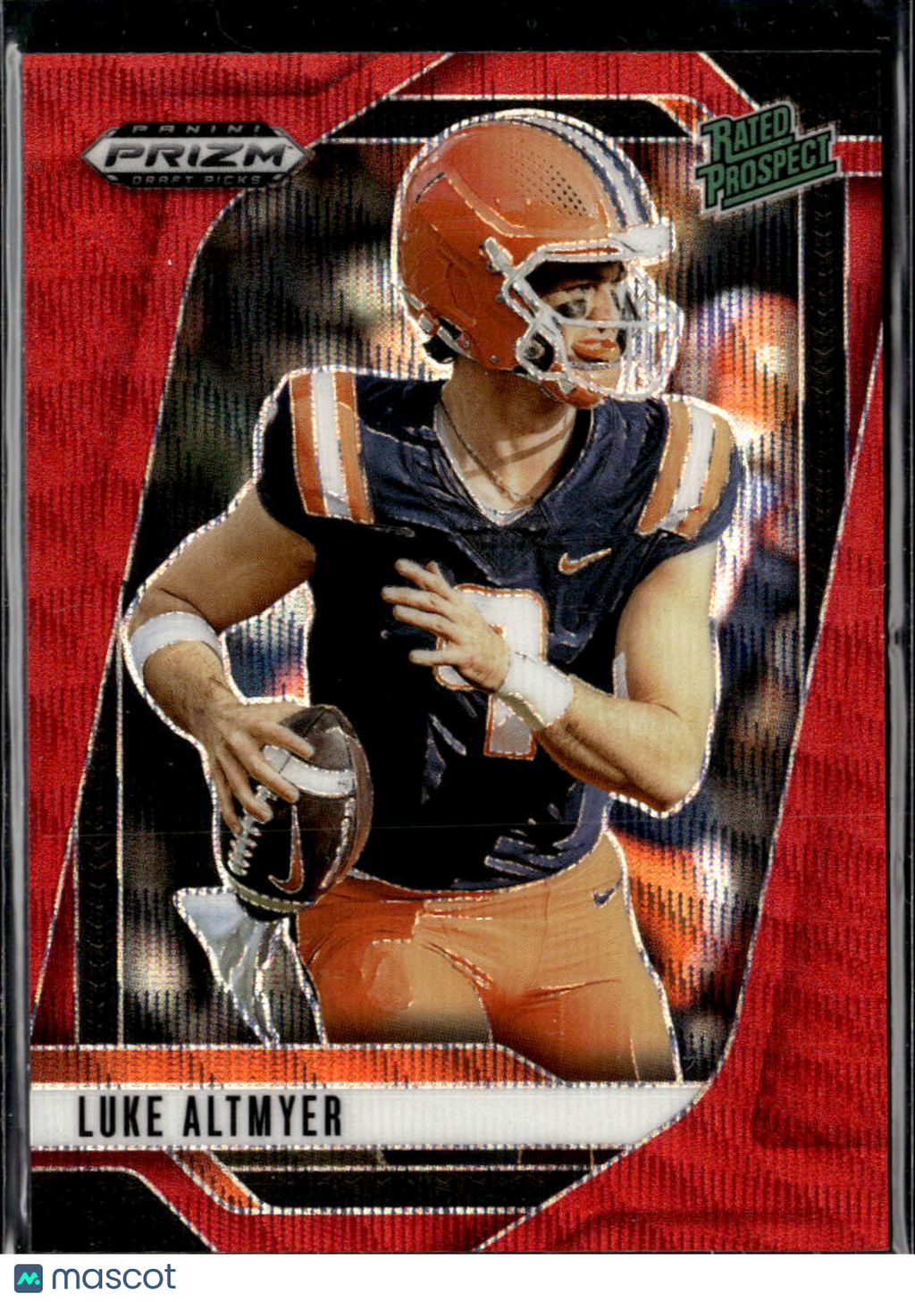 Luke Altmyer 2025 Panini Prizm Draft Picks Red Wave Prizm Rookie RC Lions