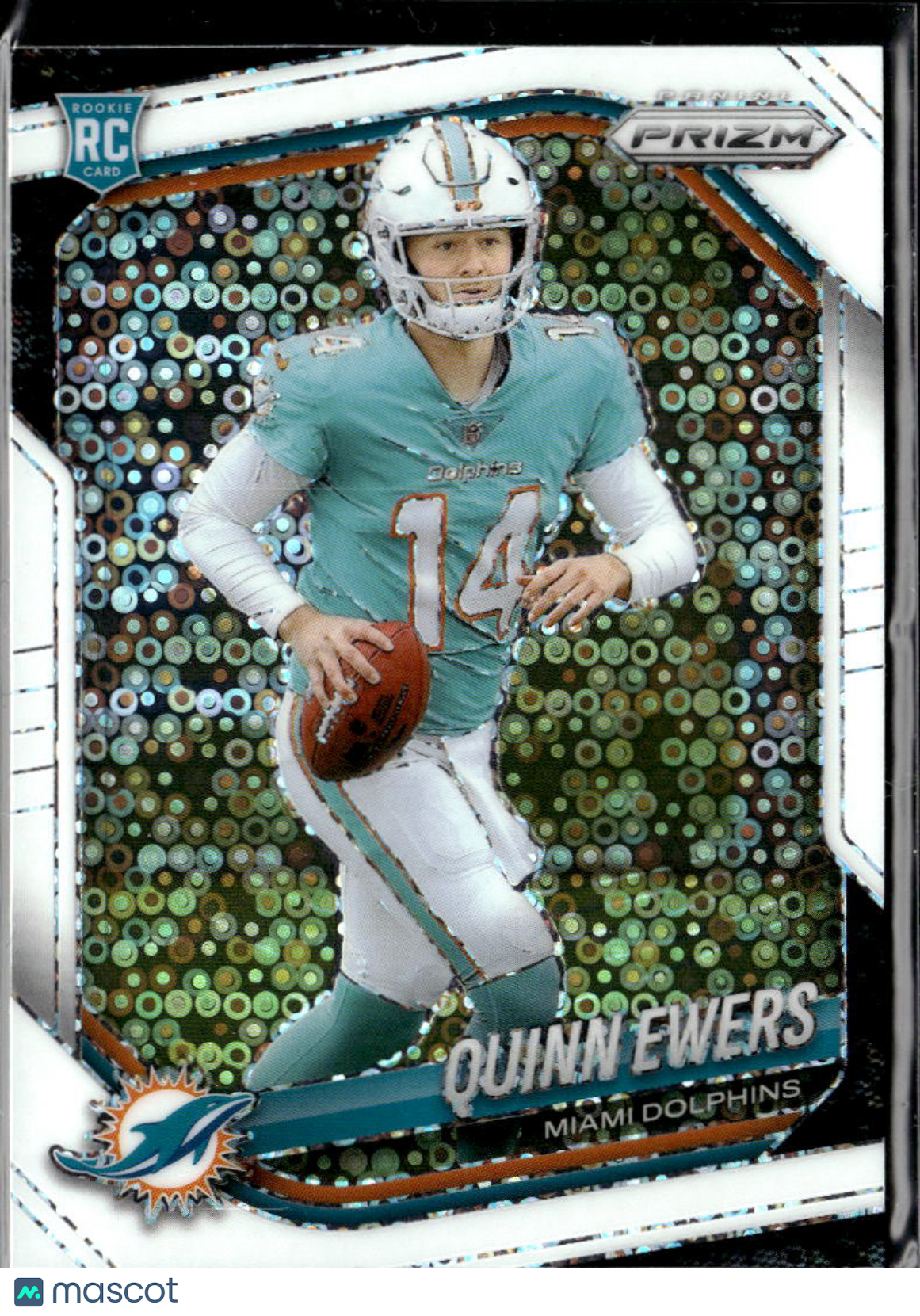 Quinn Ewers 2025 Panini Prizm RC White Disco Rookie Longhorns Miami Dolphins