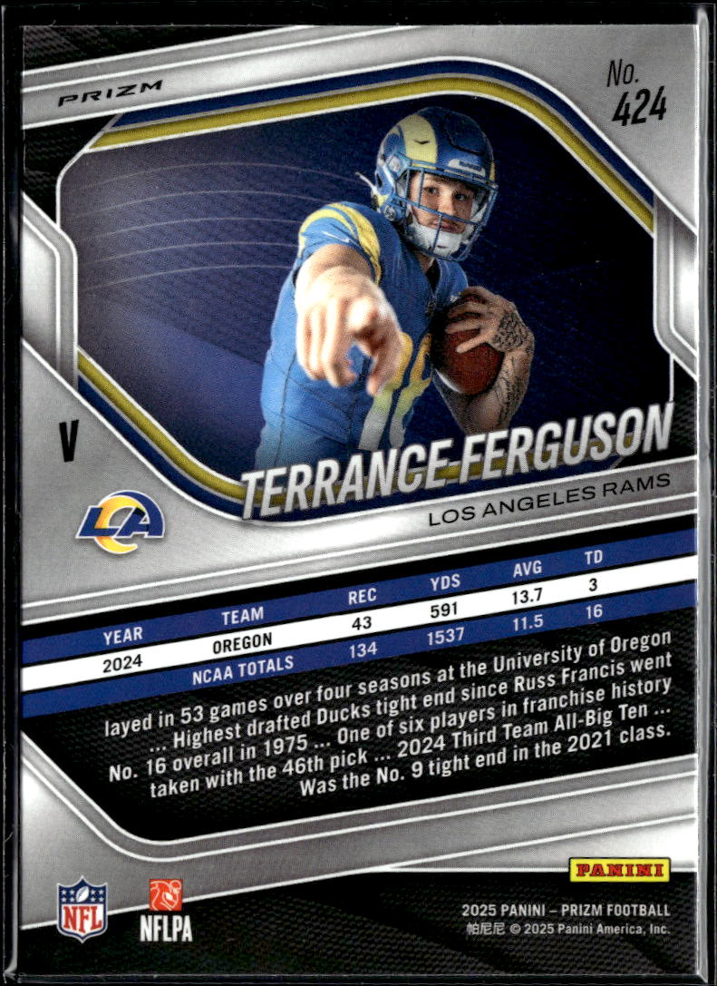 Terrance Ferguson 2025 Prizm Variation Disco Prizm Rookie RC Los Angeles Rams