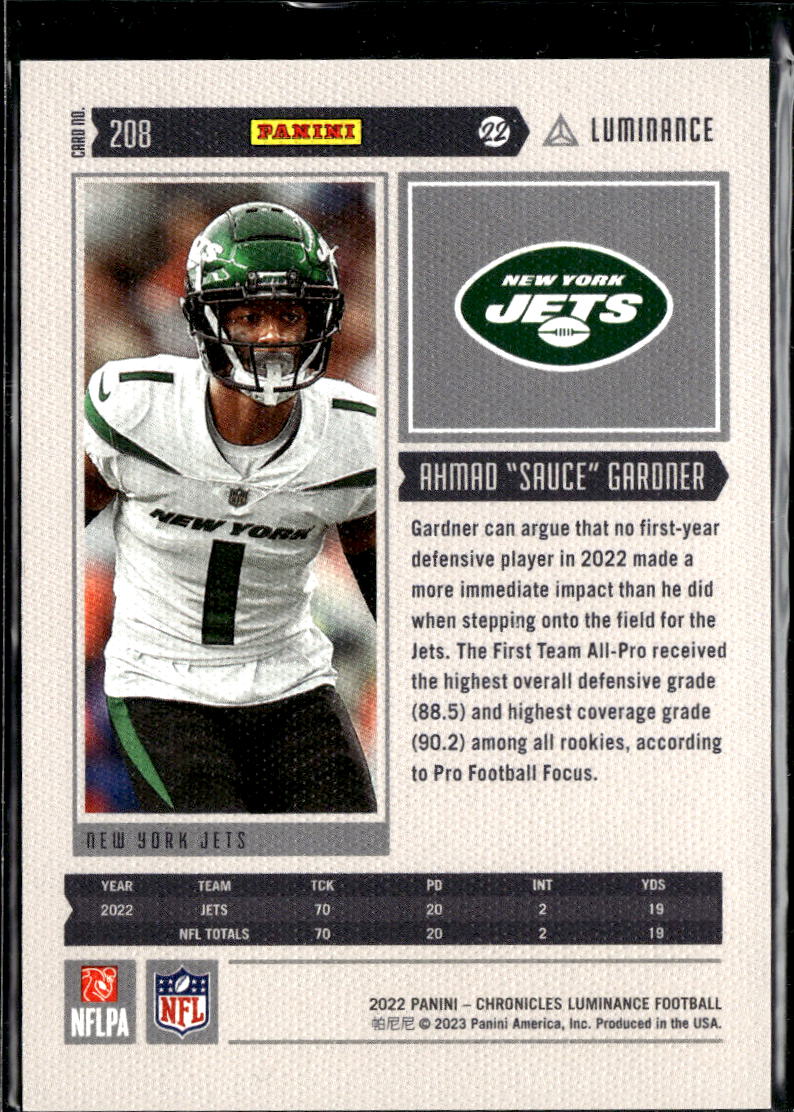 Ahmad Sauce Gardner 2023 Luminance Blue Rookie RC /99 New York Jets