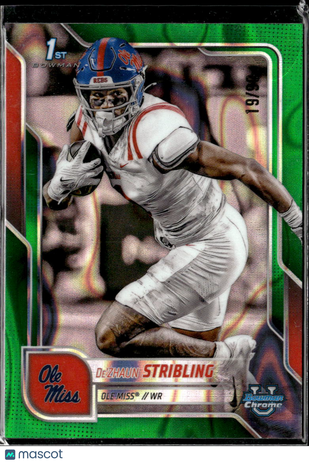 De'Zhaun Stribling 2025 Bowman Chrome 1st Green Refractor /99 Ole Miss Rebels