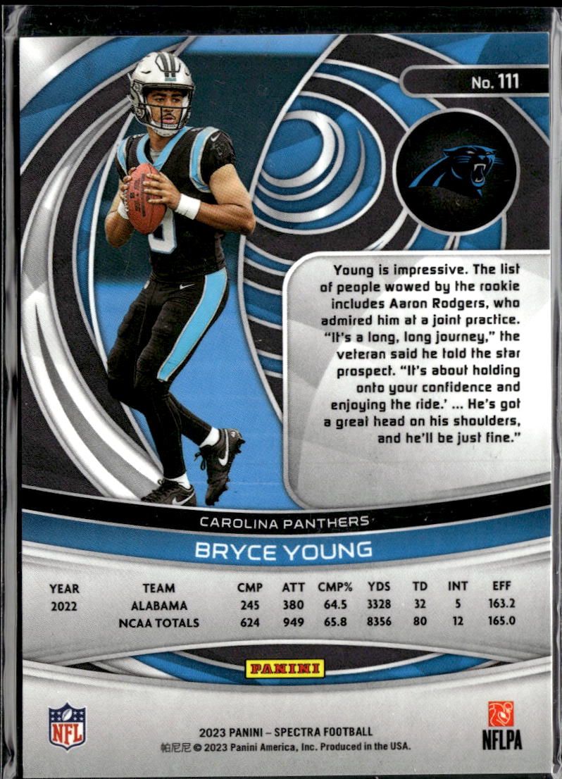 Bryce Young 2023 Spectra RC Rookie Carolina Panthers