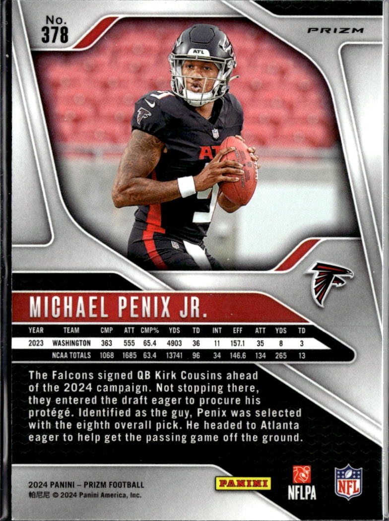 Michael Penix Jr. 2024 Prizm RC Green Pulsar Atlanta Falcons