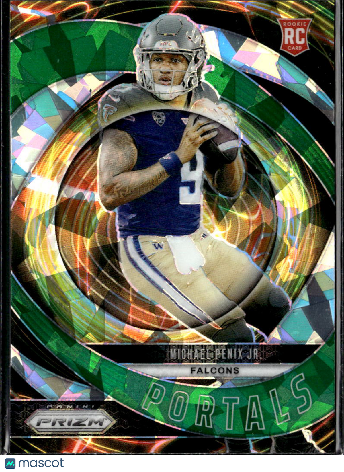Michael Penix Jr. 2024 Prizm Portals RC Green Ice Atlanta Falcons