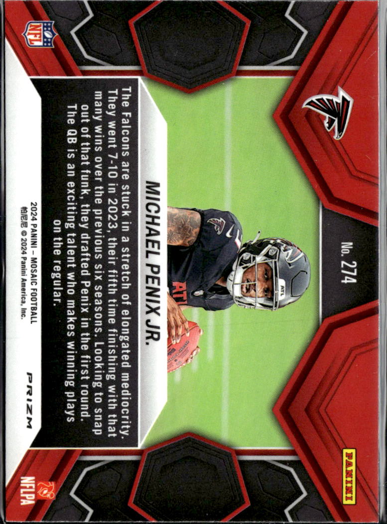 Michael Penix Jr. 2024 Mosaic RC Blue Reactive Atlanta Falcons