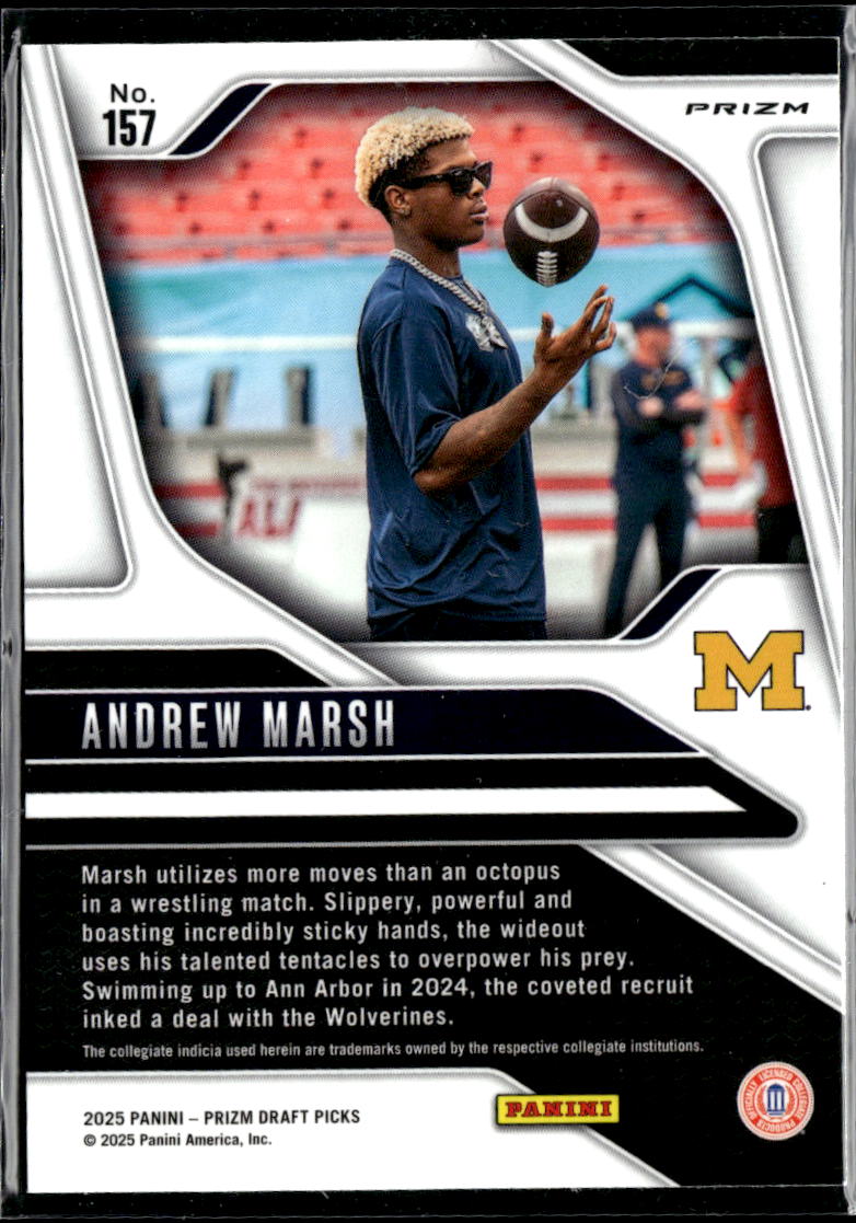 Andrew Marsh 2025 Prizm Draft Picks Red Wave Rookie Michigan Wolverines