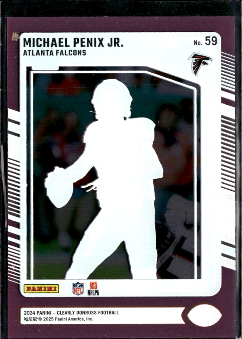 Michael Penix Jr. 2024 Clearly Donruss Rated Rookie Pink RC Atlanta Falcons
