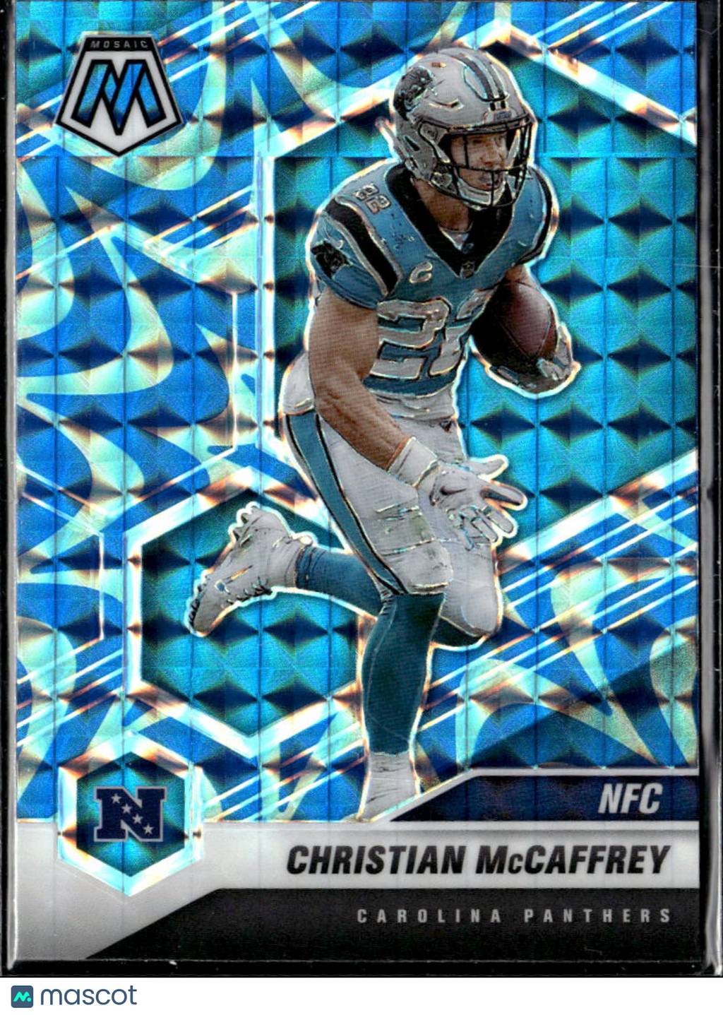 Christian McCaffrey 2021 Mosaic Blue Reactive Prizm Carolina Panthers