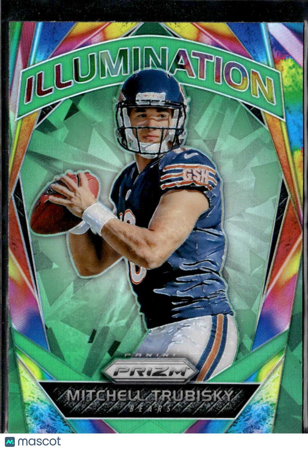 Mitchell Trubisky 2017 Prizm Illumination Green Prizm Rookie RC Chicago Bears