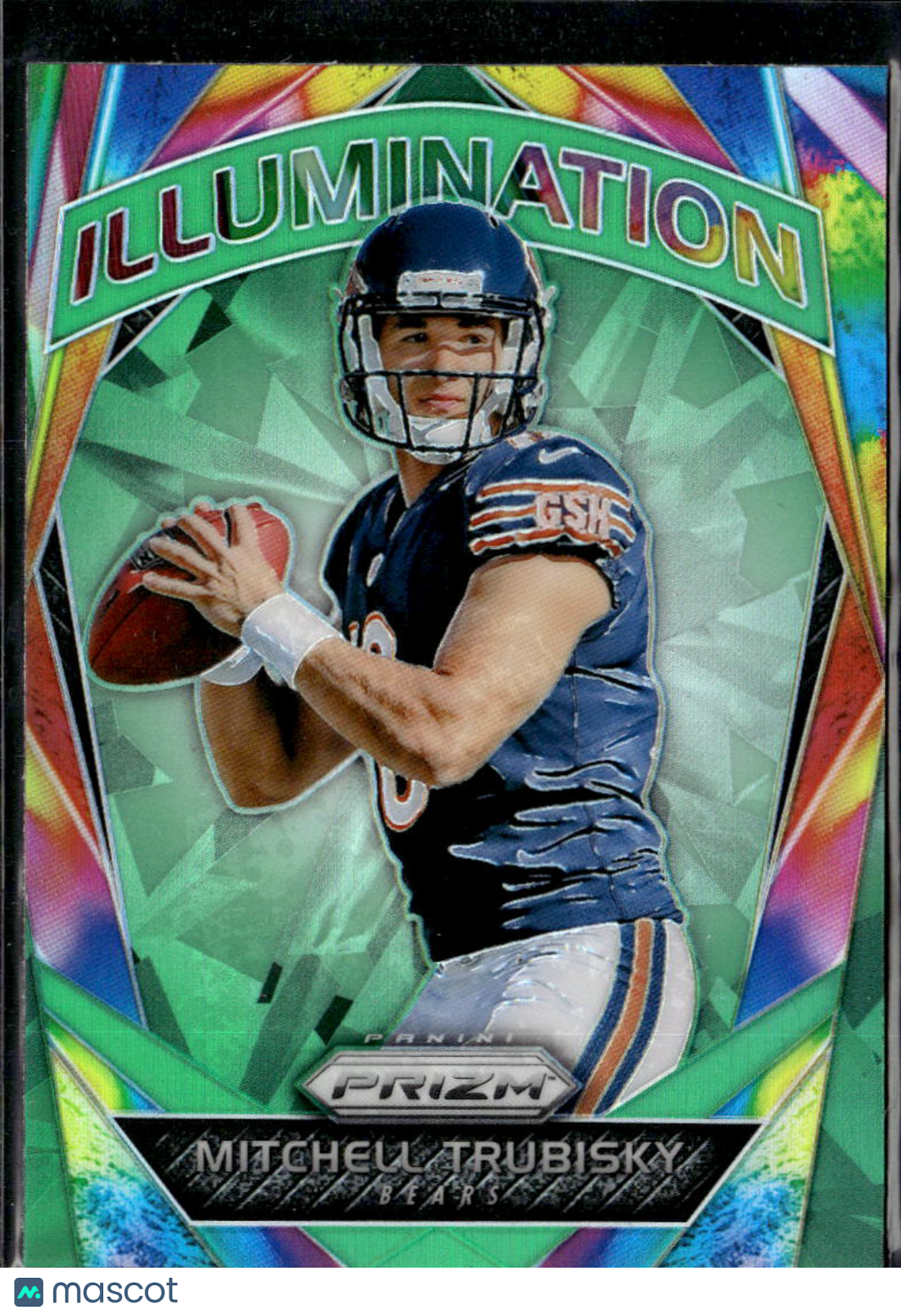 Mitchell Trubisky 2017 Prizm Illumination Green Prizm Rookie RC Chicago Bears