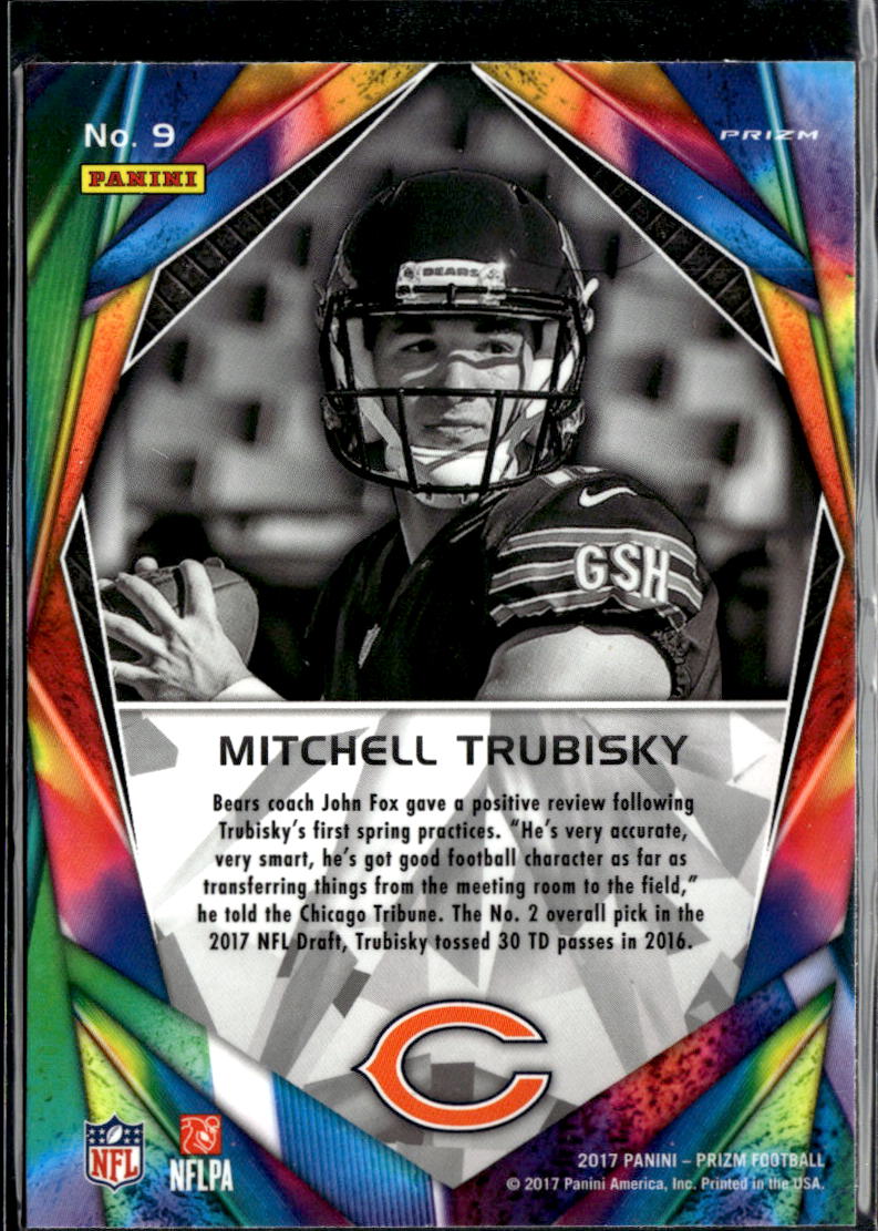 Mitchell Trubisky 2017 Prizm Illumination Green Prizm Rookie RC Chicago Bears
