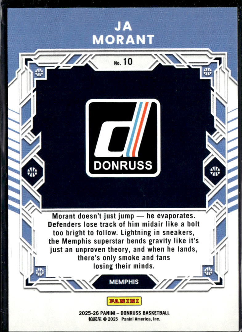 Ja Morant 2025 Donruss Elite Series Red /125 Memphis Grizzlies