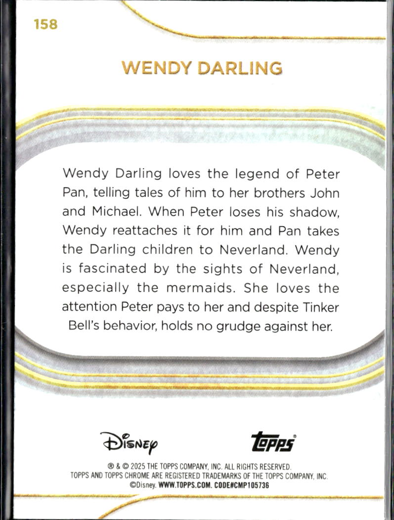 Wendy Darling 2025 Topps Chrome Disney Prism Refractor #158