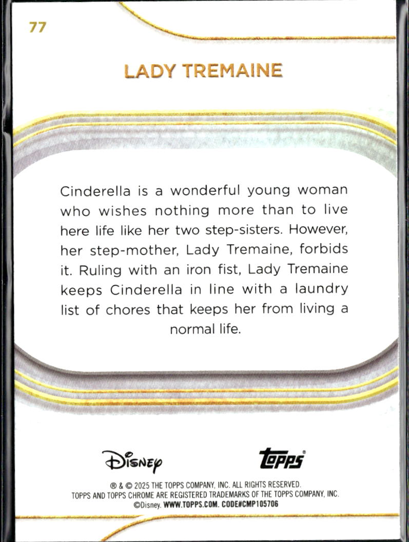 Lady Tremaine 2025 Topps Chrome Disney Mini Diamond Refractor #77