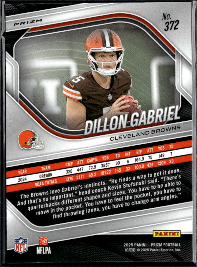 Dillon Gabriel 2025 Prizm Red White & Blue Rookie RC Cleveland Browns