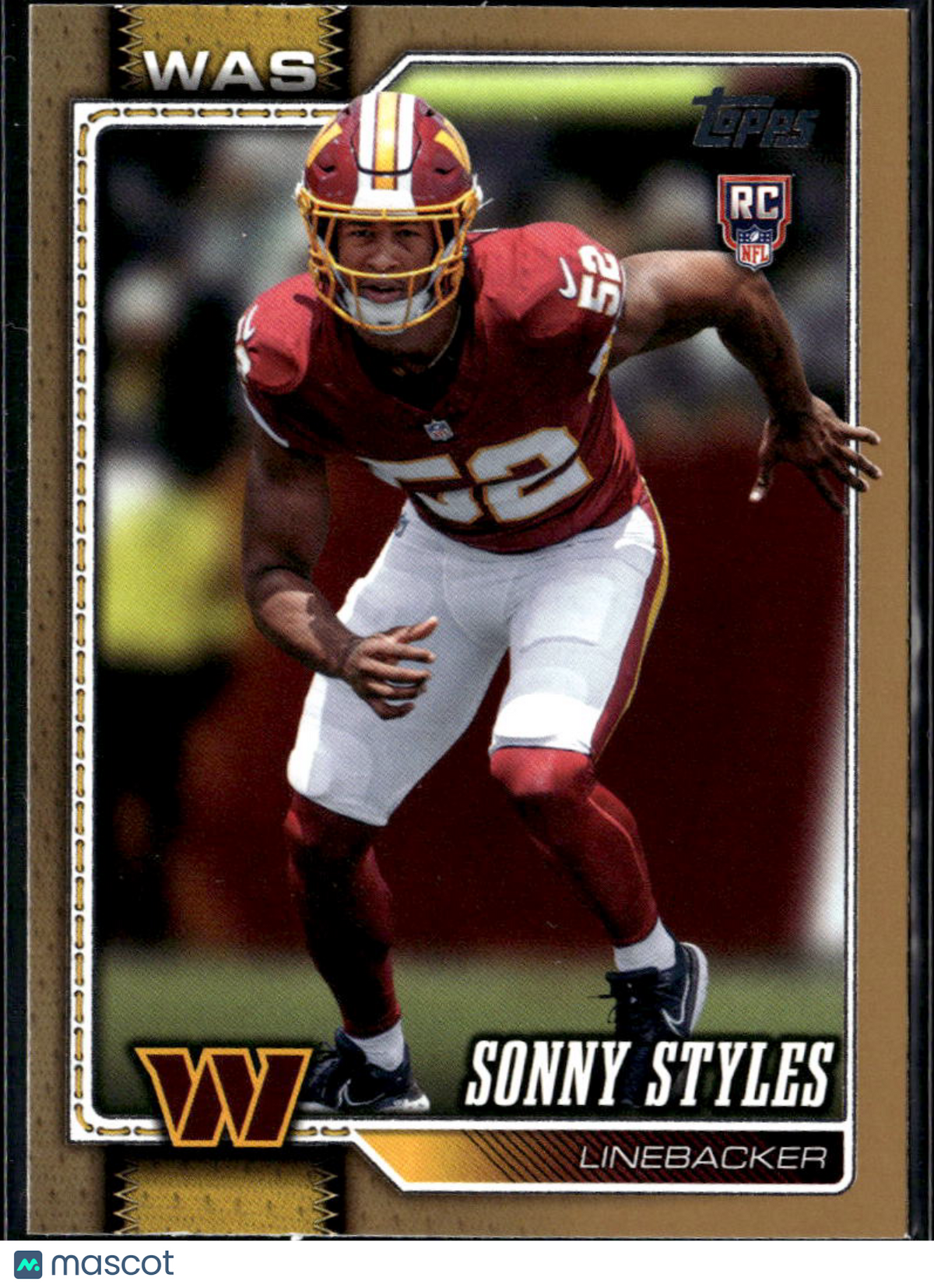 Sonny Styles 2026 Topps GOLD Rookie 909/2026 RC Washington Commanders