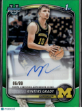 Winters Grady 2025 Bowman Chrome 1st Auto Autograph Green 86/99 Michigan