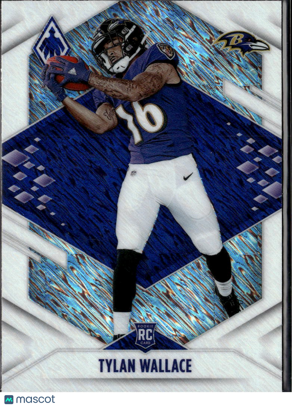 Tylan Wallace 2021 Phoenix White Shimmer SSP RC OSU Baltimore Ravens