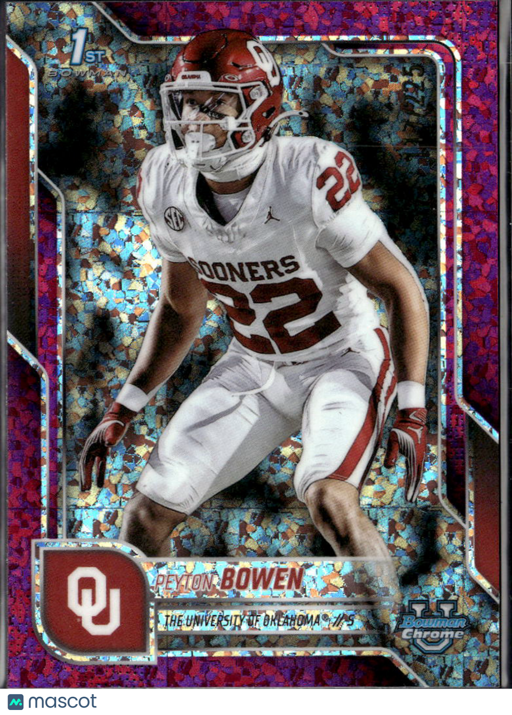 Peyton Bowen 2025 Bowman Chrome 1st Bowman Pink Shimmer /225 Oklahoma Sooners